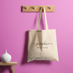 Persoonlijke naam Paarse Bruidsmeisje Tote Bag