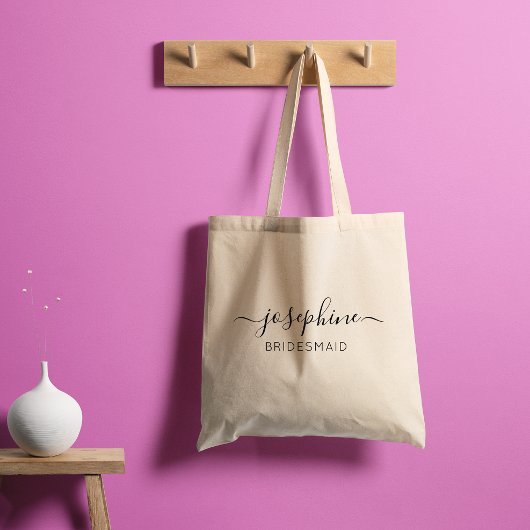 Persoonlijke naam Paarse Bruidsmeisje Tote Bag
