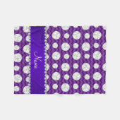 Persoonlijke naam paarse chevrons volleyballen fleece deken (Voorkant (Horizontaal))