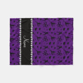Persoonlijke naam paarse dansende hartenbogen fleece deken (Voorkant (Horizontaal))