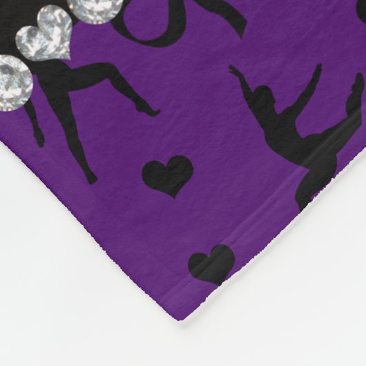 Persoonlijke naam paarse dansende hartenbogen fleece deken (Hoek)