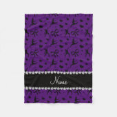 Persoonlijke naam paarse dansende hartenbogen fleece deken (Voorkant)