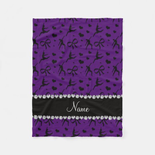 Persoonlijke naam paarse dansende hartenbogen fleece deken (Voorkant)