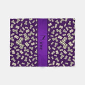 Persoonlijke naam paarse dominos fleece deken (Voorkant (Horizontaal))