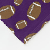 Persoonlijke naam paarse footballs fleece deken (Hoek)