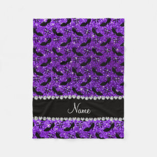 Persoonlijke naam paarse glitter fancy schoenen bo fleece deken
