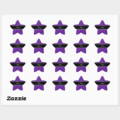 Persoonlijke naam paarse glitter ster sticker (Vel)