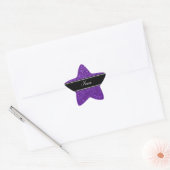 Persoonlijke naam paarse glitter ster sticker (Envelop)