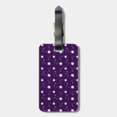 Persoonlijke naam paarse golfballen bagagelabel (Achterkant verticaal)