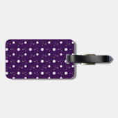 Persoonlijke naam paarse golfballen bagagelabel (Achterkant horizontaal)