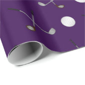 Persoonlijke naam paarse golfballen cadeaupapier (Rol Hoek)