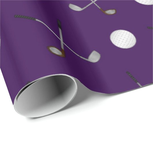 Persoonlijke naam paarse golfballen cadeaupapier (Rol Hoek)