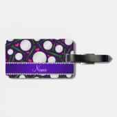 Persoonlijke naam paarse golfballen t - shirts har bagagelabel (Achterkant horizontaal)