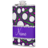 Persoonlijke naam paarse golfballen t - shirts har heupfles (Links)