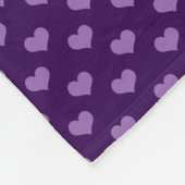 Persoonlijke naam paarse harten fleece deken (Hoek)