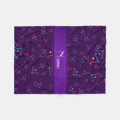 Persoonlijke naam paarse hockey fleece deken (Voorkant (Horizontaal))