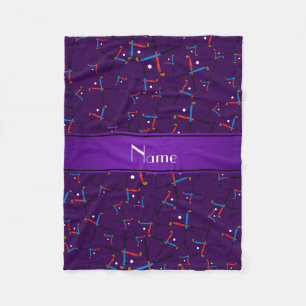 Persoonlijke naam paarse hockey fleece deken