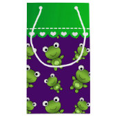 Persoonlijke naam paarse kikkers klein cadeauzakje (Achterkant)