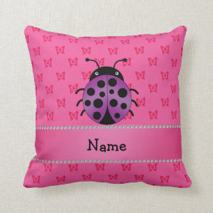 Persoonlijke naam paarse ladybug roze butterflies kussen