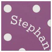 Persoonlijke naam Paarse Polka Dot Stof (Close Up)