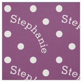 Persoonlijke naam Paarse Polka Dot Stof