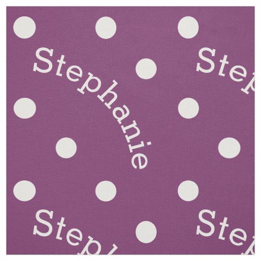 Persoonlijke naam Paarse Polka Dot Stof (Swatch)