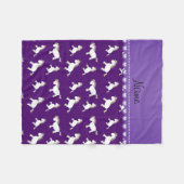 Persoonlijke naam paarse regenboogeenhoorns fleece deken (Voorkant (Horizontaal))