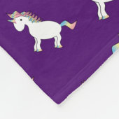 Persoonlijke naam paarse regenboogeenhoorns fleece deken (Hoek)