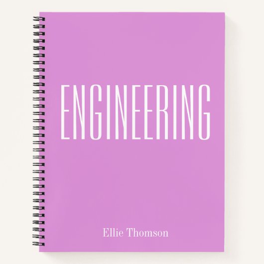 Persoonlijke naam paarse Sering Engineering Studen Notitieboek (Voorkant)