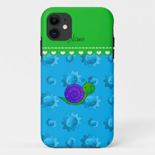 Persoonlijke naam paarse slakkonijblauwe zon Case-Mate iPhone case