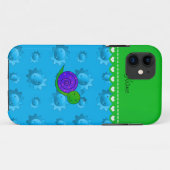 Persoonlijke naam paarse slakkonijblauwe zon Case-Mate iPhone case (Achterkant (horizontaal))