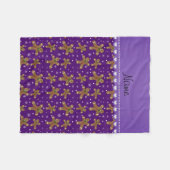Persoonlijke naam paarse sneeuwvlokken voor ontbij fleece deken (Voorkant (Horizontaal))