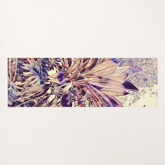 Persoonlijke naam Paarse Struik Waterverf Yogamat (Achterkant (horizontaal))