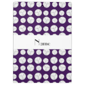 Persoonlijke naam paarse volleybalballen klembord (Achterkant)
