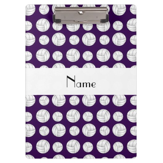 Persoonlijke naam paarse volleybalballen klembord (Voorkant)