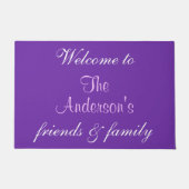 Persoonlijke naam paarse welkomstmatten deurmat (Voorkant)