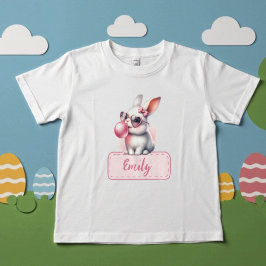 Persoonlijke naam paashaas roze bubblegum kinder shirts