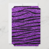 Persoonlijke naam panda paarse glitter zebra kaart (Achterkant)