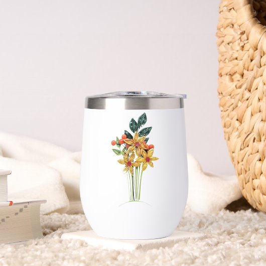 Persoonlijke naam, Papier Gewatteerde Bloemen 11oz