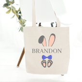 Persoonlijke naam Pasen Bunny met Bow Stropdas Tote Bag