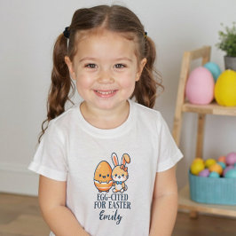 Persoonlijke Naam Pasen Konijn Eier-enthousiast Kinder Shirts