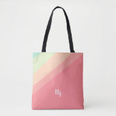 Persoonlijke naam pastel regenboog aangepaste cade tote bag (Voorkant)