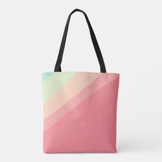 Persoonlijke naam pastel regenboog aangepaste cade tote bag (Achterkant)