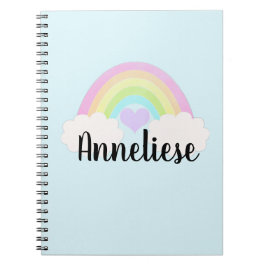 Persoonlijke naam Pastel Waterverf Rainbow Notitieboek