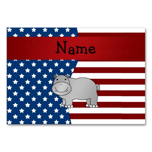 Persoonlijke naam Patriotic hippo Kaart (Voorkant)