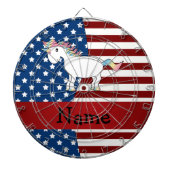 Persoonlijke naam Patriotic unicorn Dartbord (Voorkant)
