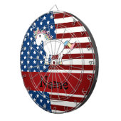 Persoonlijke naam Patriotic unicorn Dartbord (Voorkant Rechts)