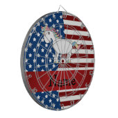 Persoonlijke naam Patriotic unicorn Dartbord (Voorkant Links)