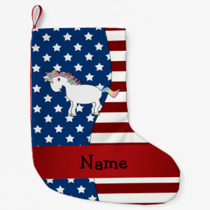 Persoonlijke naam Patriotic unicorn Kleine Kerstsok