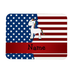 Persoonlijke naam Patriotic unicorn Magneet